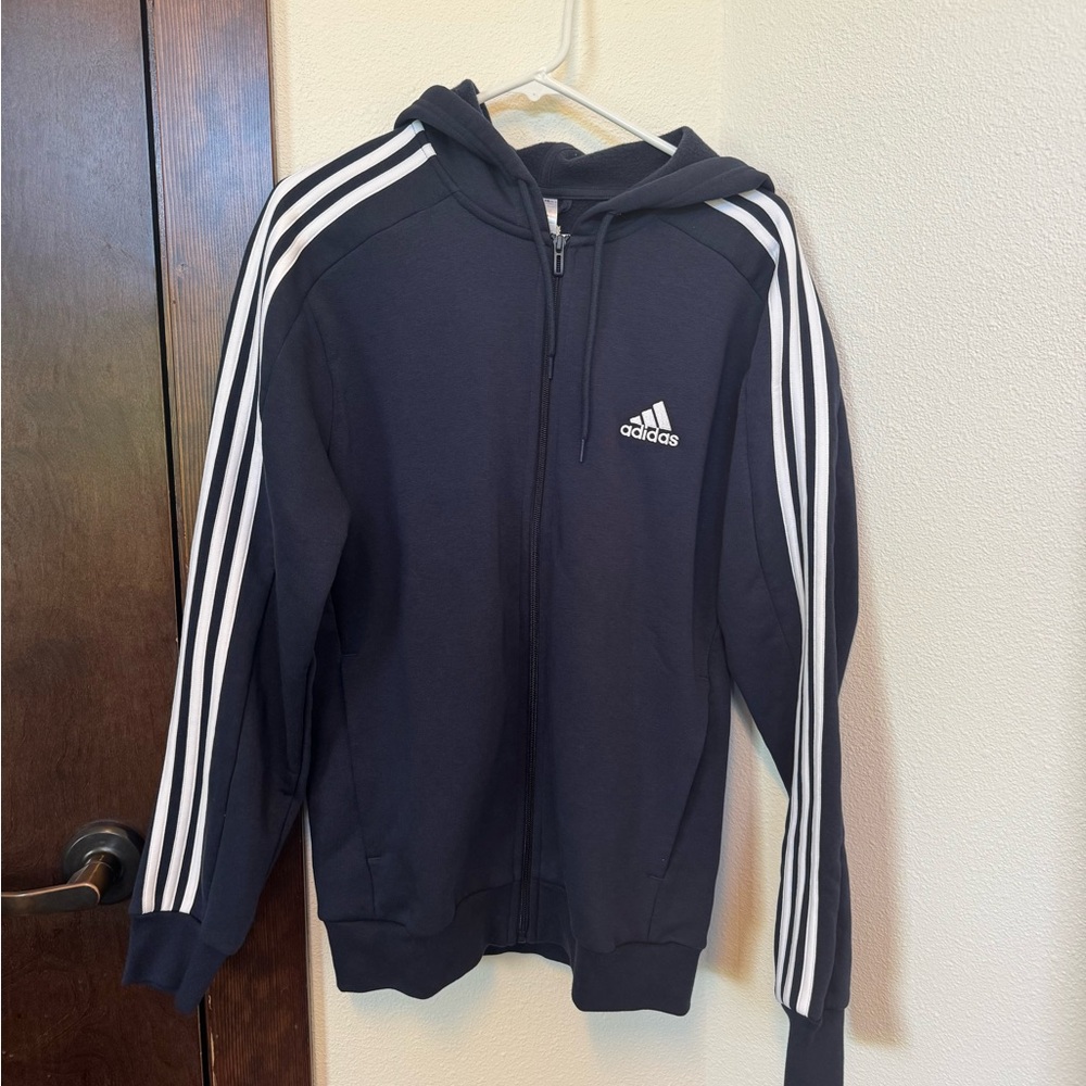 Adidas Navy Blue Zip-Up Hoodie